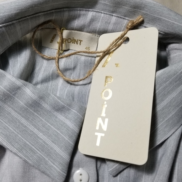 A Point Women's Stripped & Solid Button Down Shirt Dress Size L - Picture 6 of 9